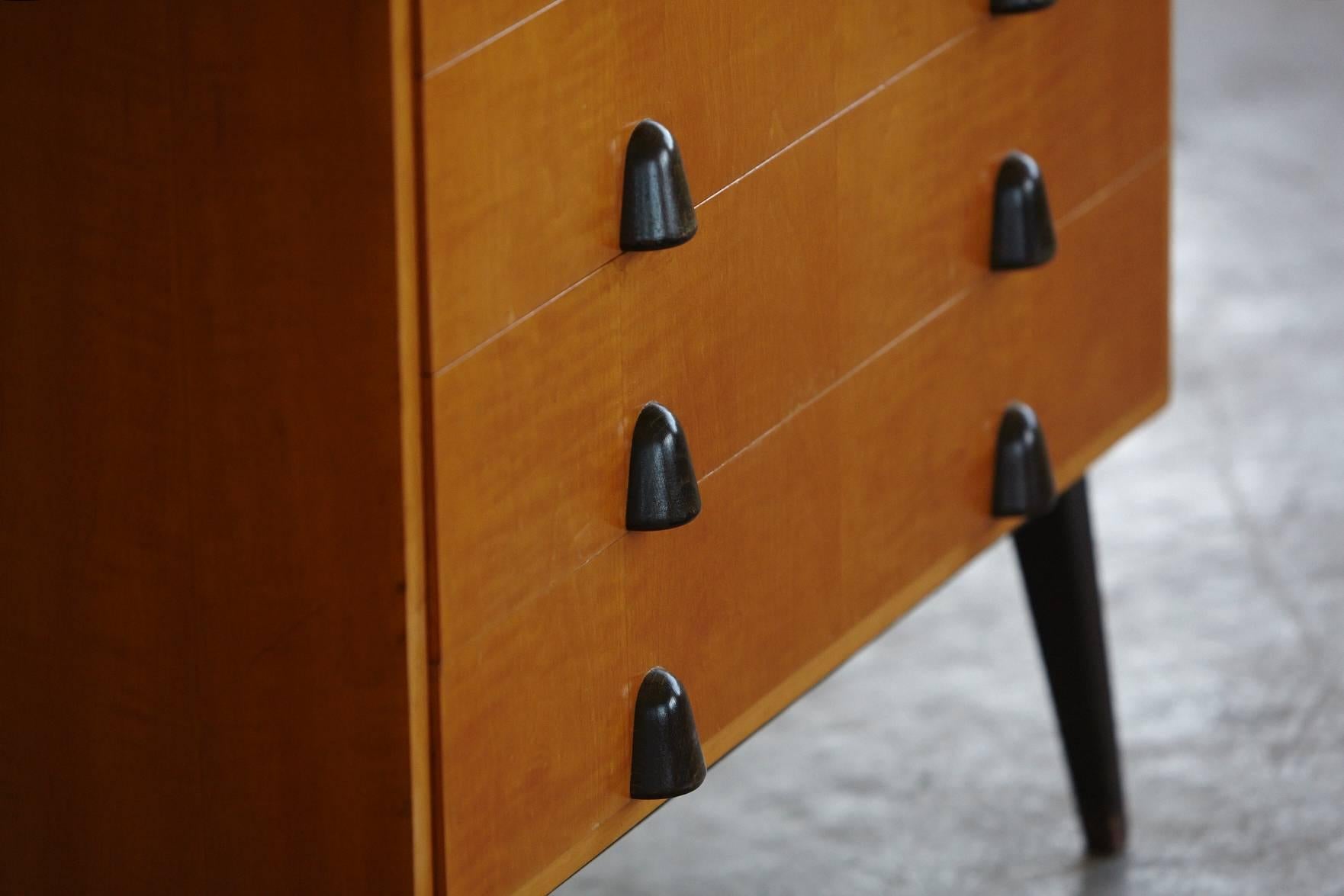 Stained Rare Maple Dresser by Rudolf Frank for Erwin Behr Möbel Germany, 1956