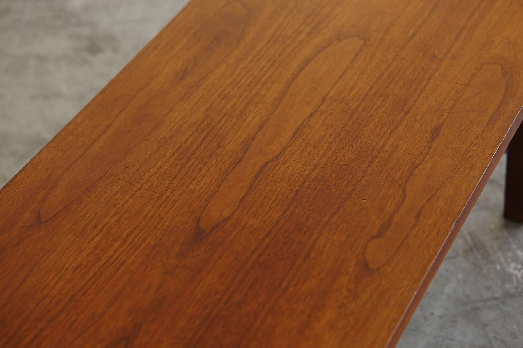 Paul McCobb Walnut and Aluminum Coffee Table for Calvin Furniture 3
