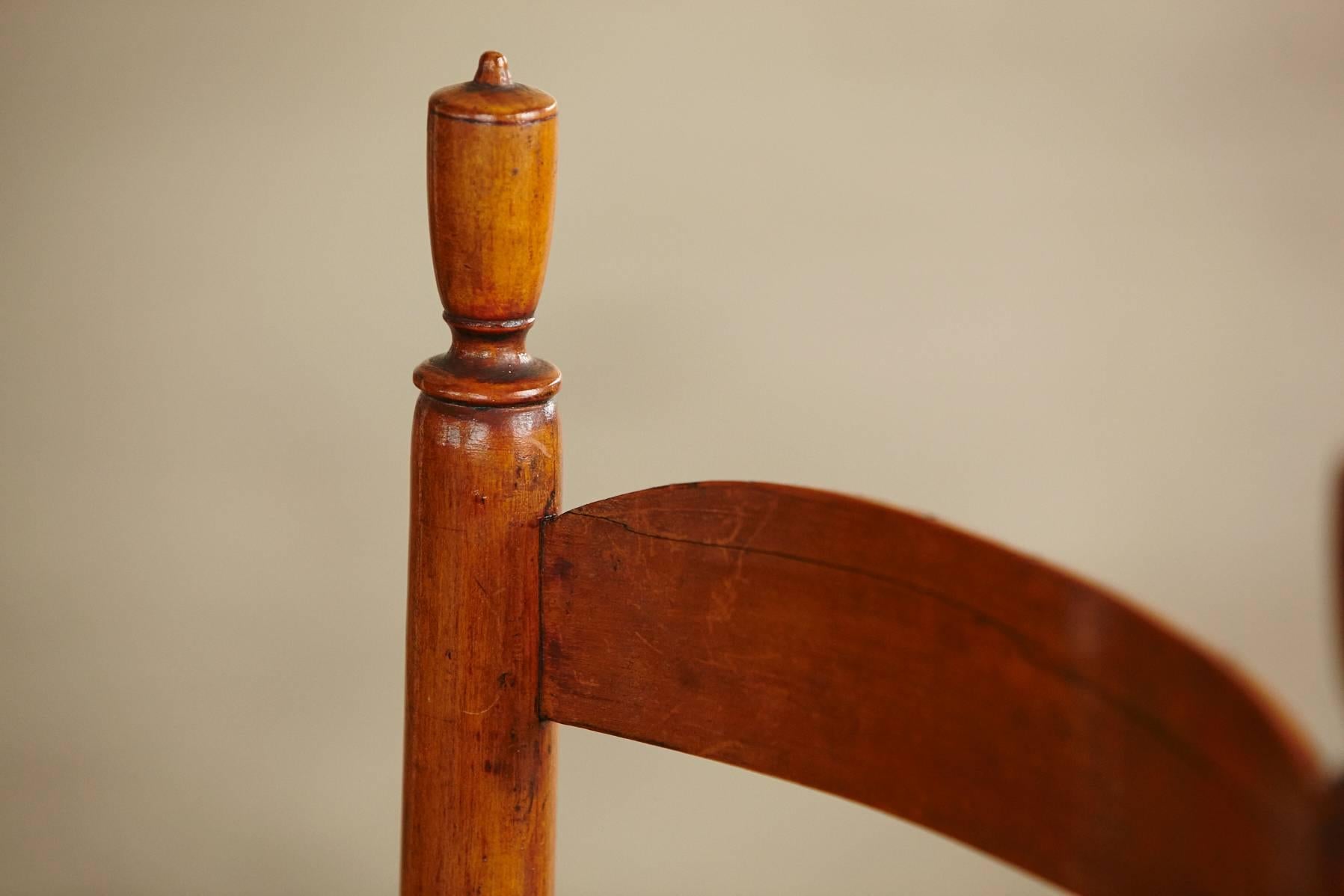 Early American Ladder Back Rocking Chair with Rush Seat, circa 1830 1