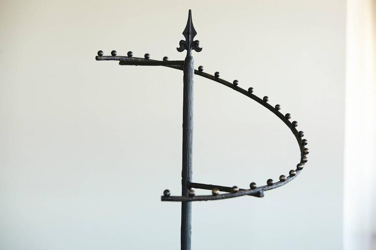 Vintage Department Store Cast Iron Round Top Clothing or Display Rack