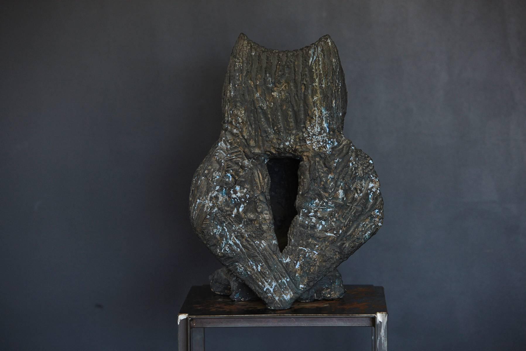 Margot Kempe, Large Brutalist Ceramic Owl Sculpture, 1960s In Excellent Condition In Pau, FR