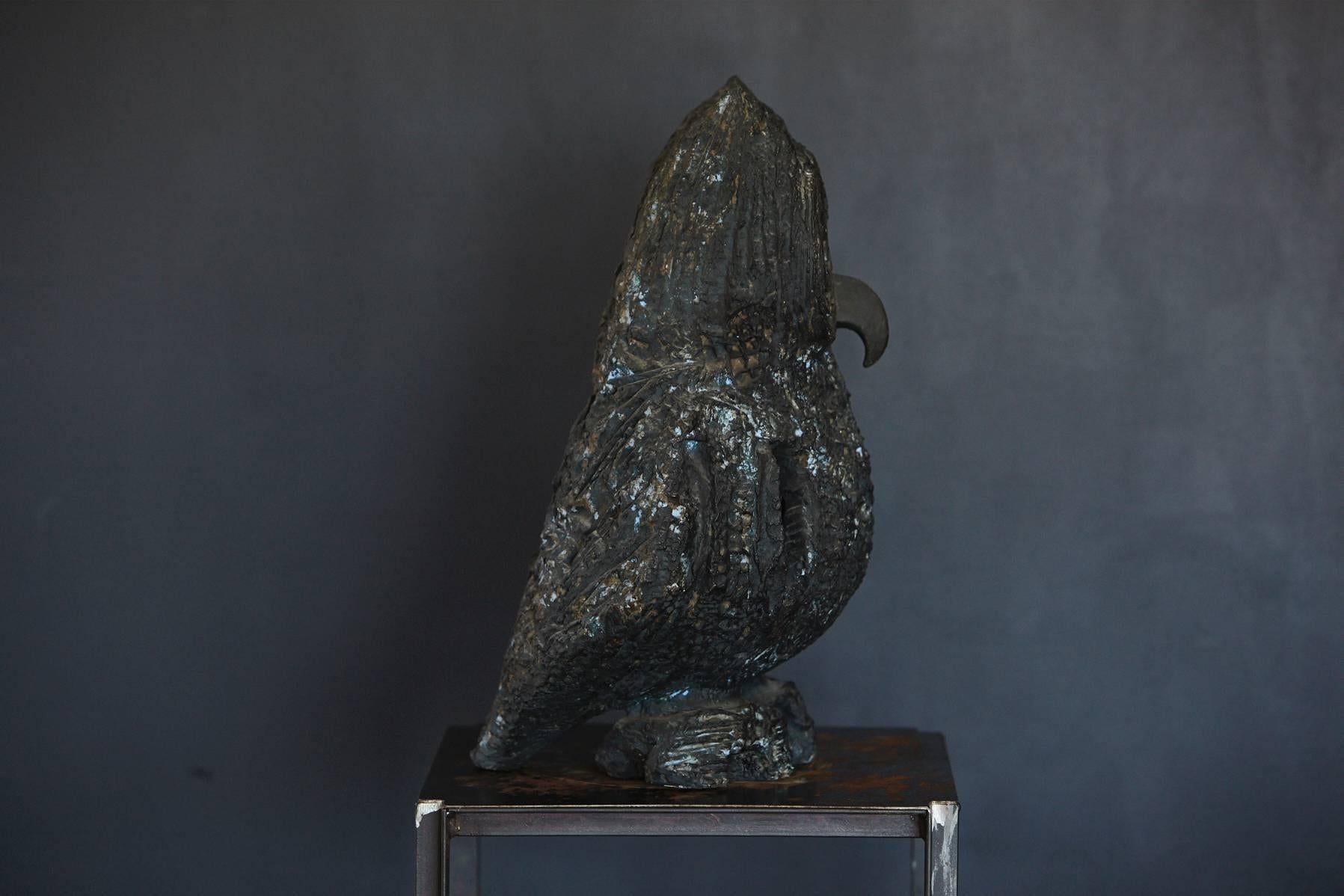 Mid-20th Century Margot Kempe, Large Brutalist Ceramic Owl Sculpture, 1960s