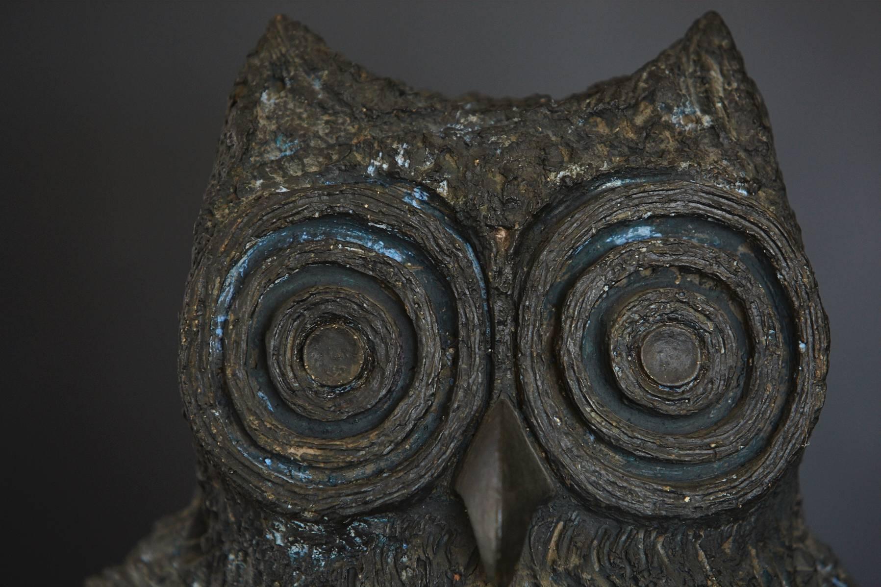 Margot Kempe, Large Brutalist Ceramic Owl Sculpture, 1960s 1