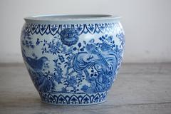 Large Chinese Blue and White Porcelain Jardinière or Planter