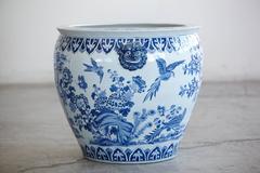 Large Chinese Blue and White Porcelain Jardinière or Planter
