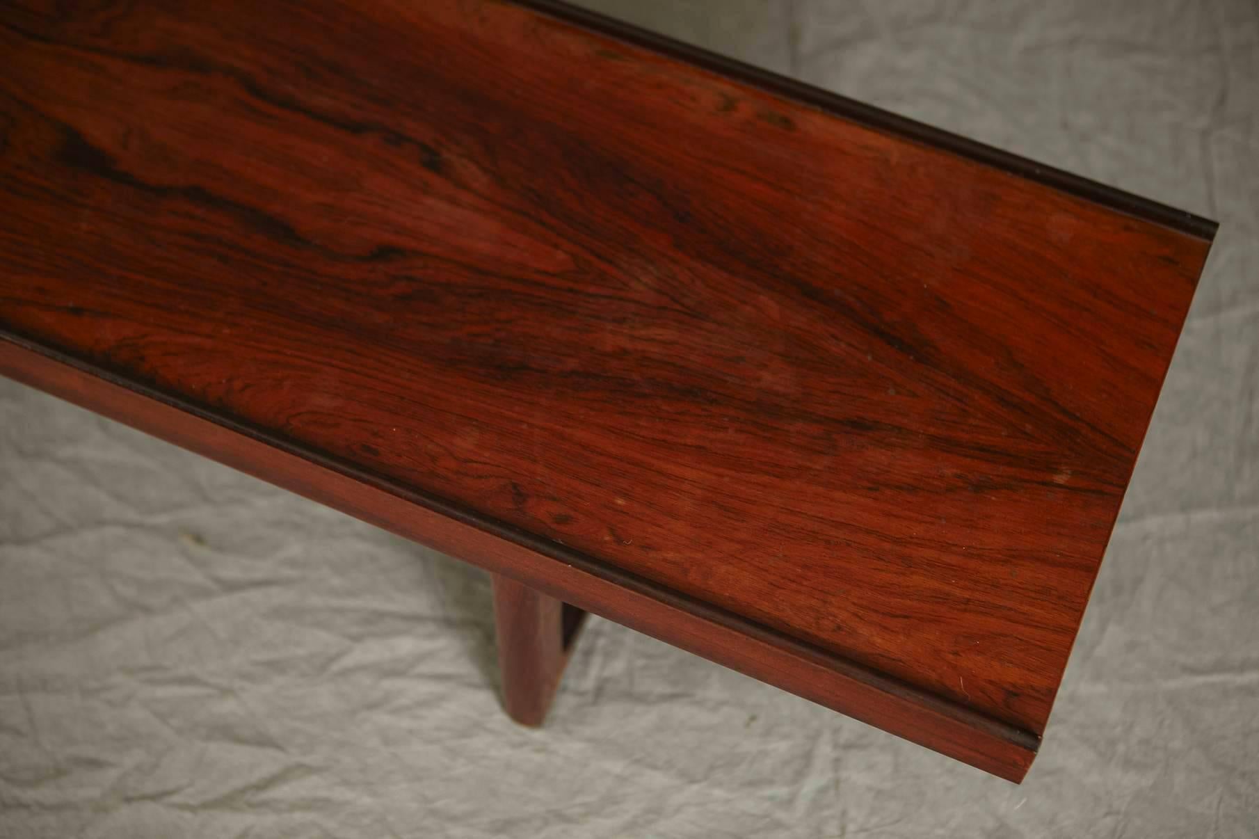 Norwegian Minimalist Rosewood Bench 'Korbo' by Torbjørn Afdal for Mellemstrands / Bruksbo For Sale