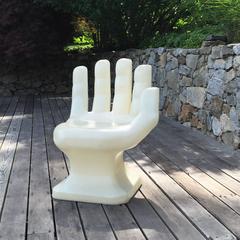 Pop Art Oversized Hand White Hard Plastic Chair, 1970s