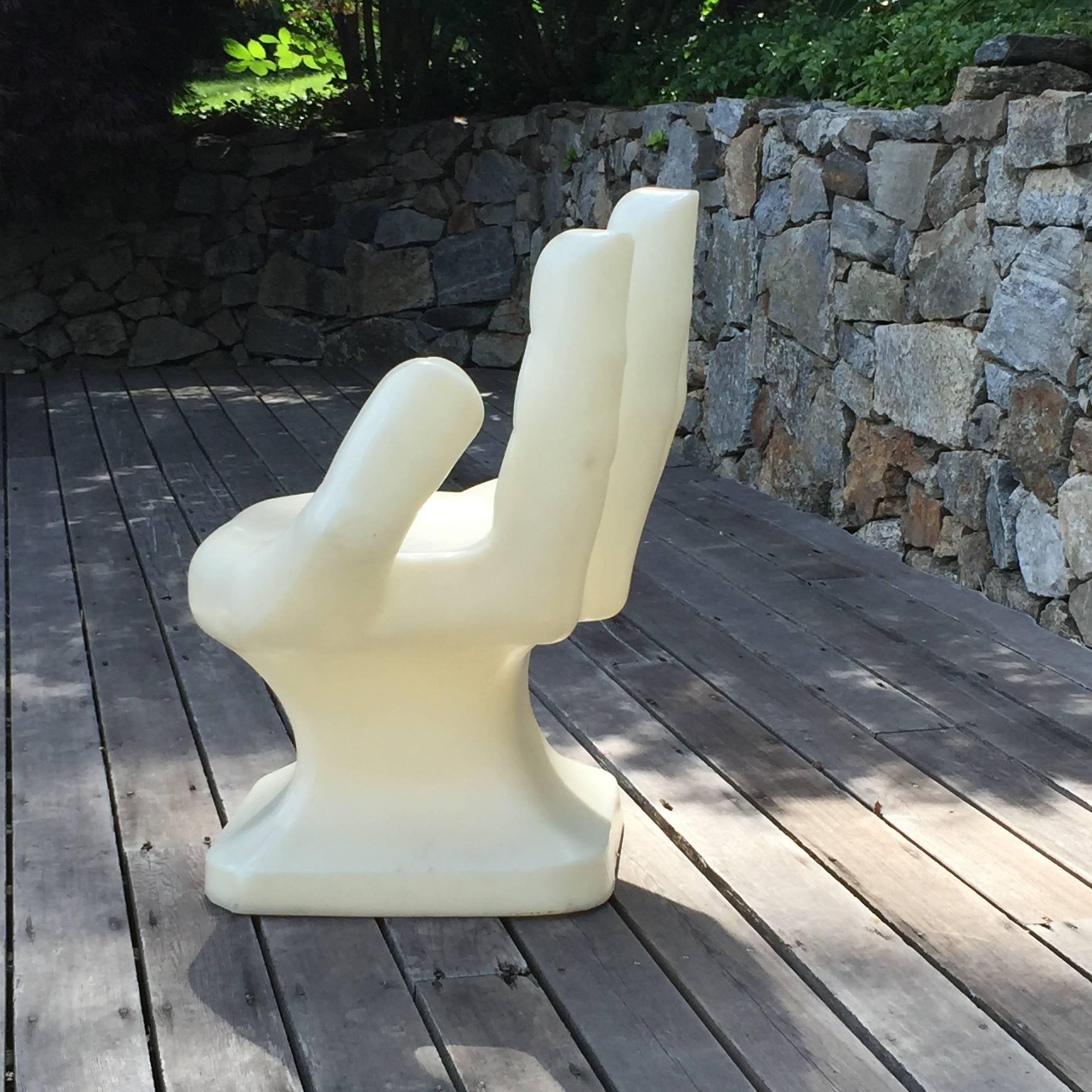 white hand chair
