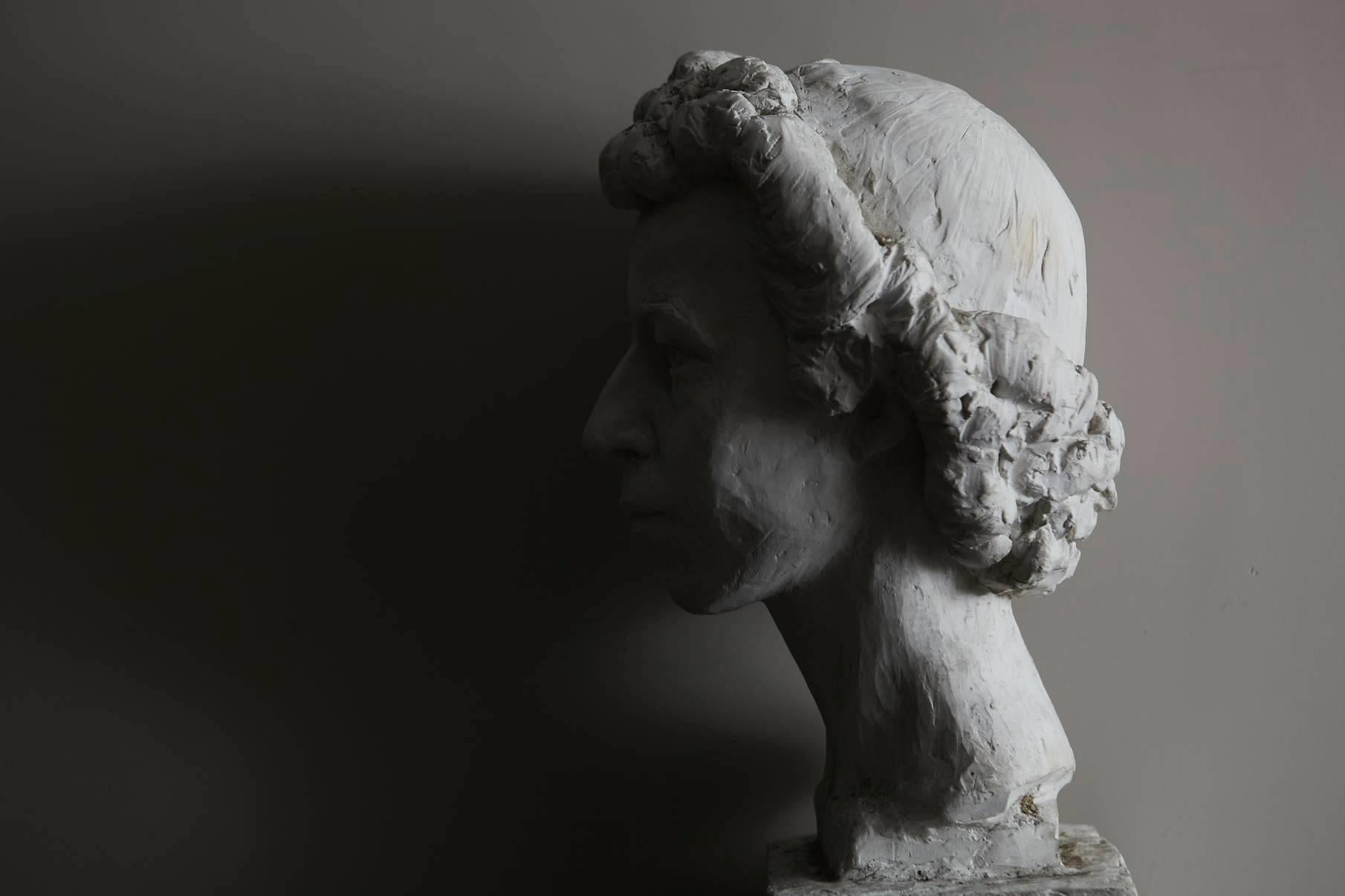 Large Raw Plaster Bust of Her Majesty Queen Elizabeth II 2