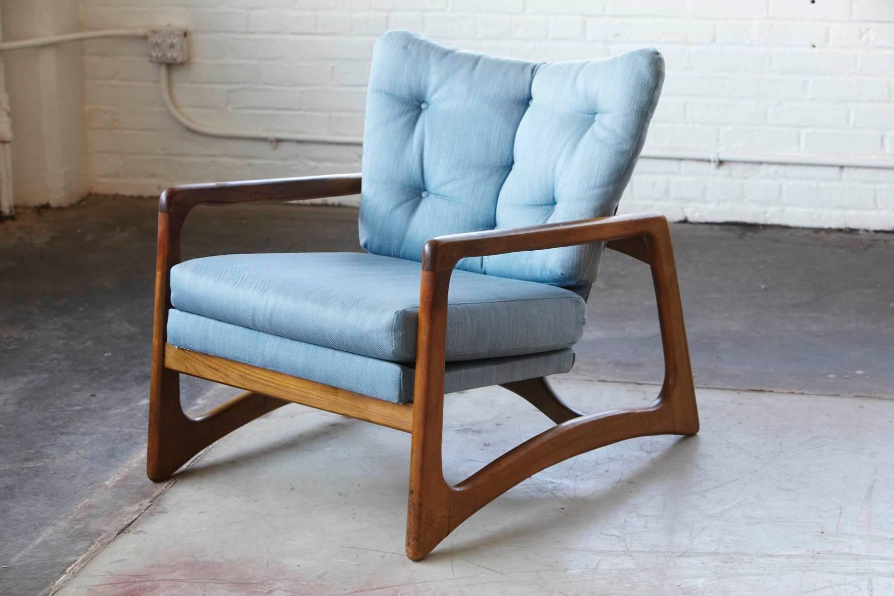 American Walnut Lounge Chair and Ottoman by Adrian Pearsall