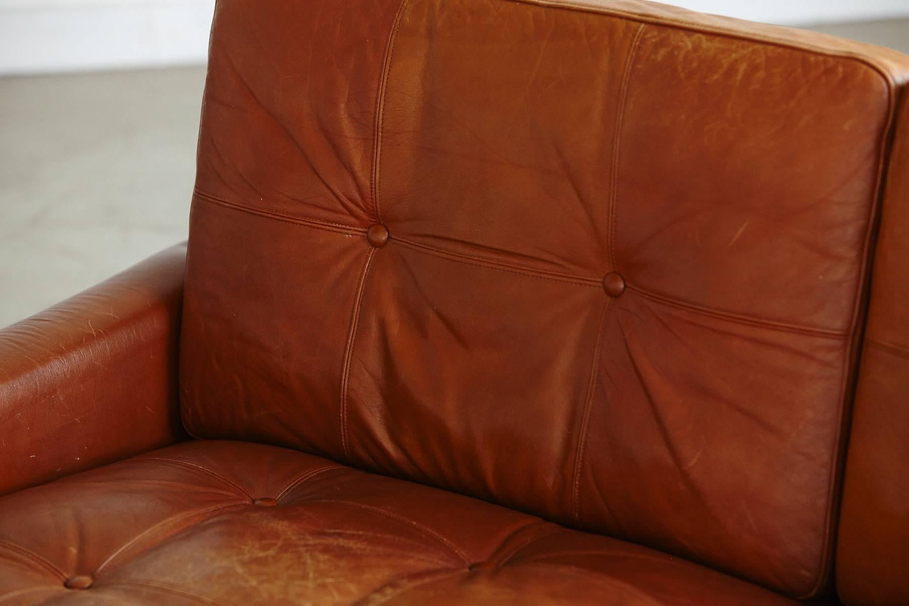 Mid-20th Century Two-Seat Danish Leather Sofa by Svend Skipper from the 1960s
