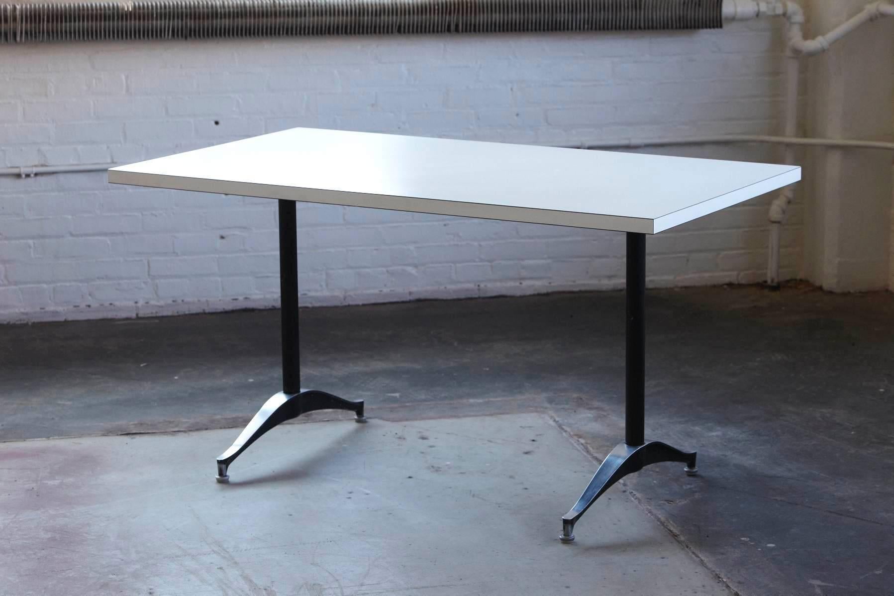 Aluminum White Rectangular Dining or Work Table by Eames for Herman Miller