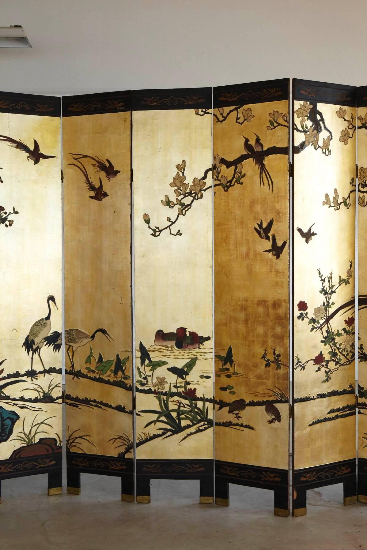 chinese black lacquer screen
