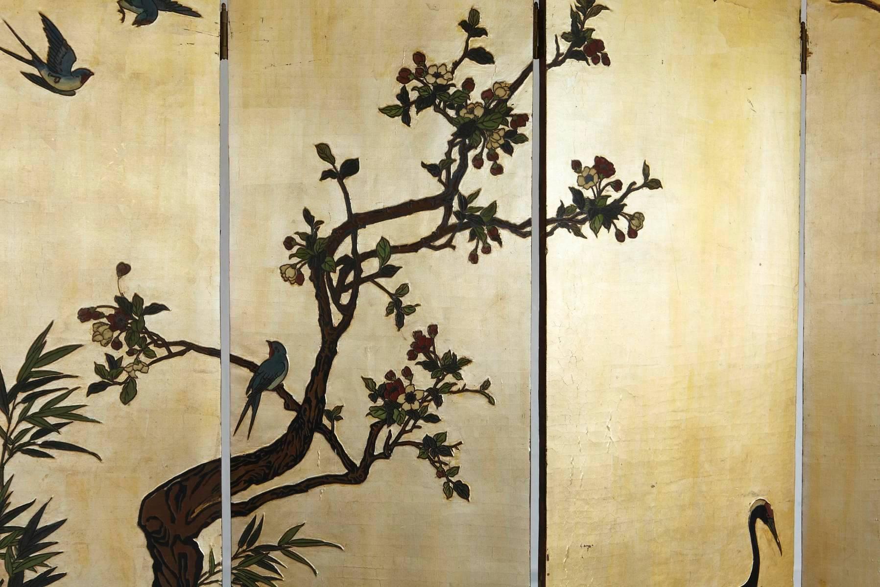 Chinese Export Antique Chinese 12 Panel Double Sided Gild and Black Lacquered Coromandel Screen