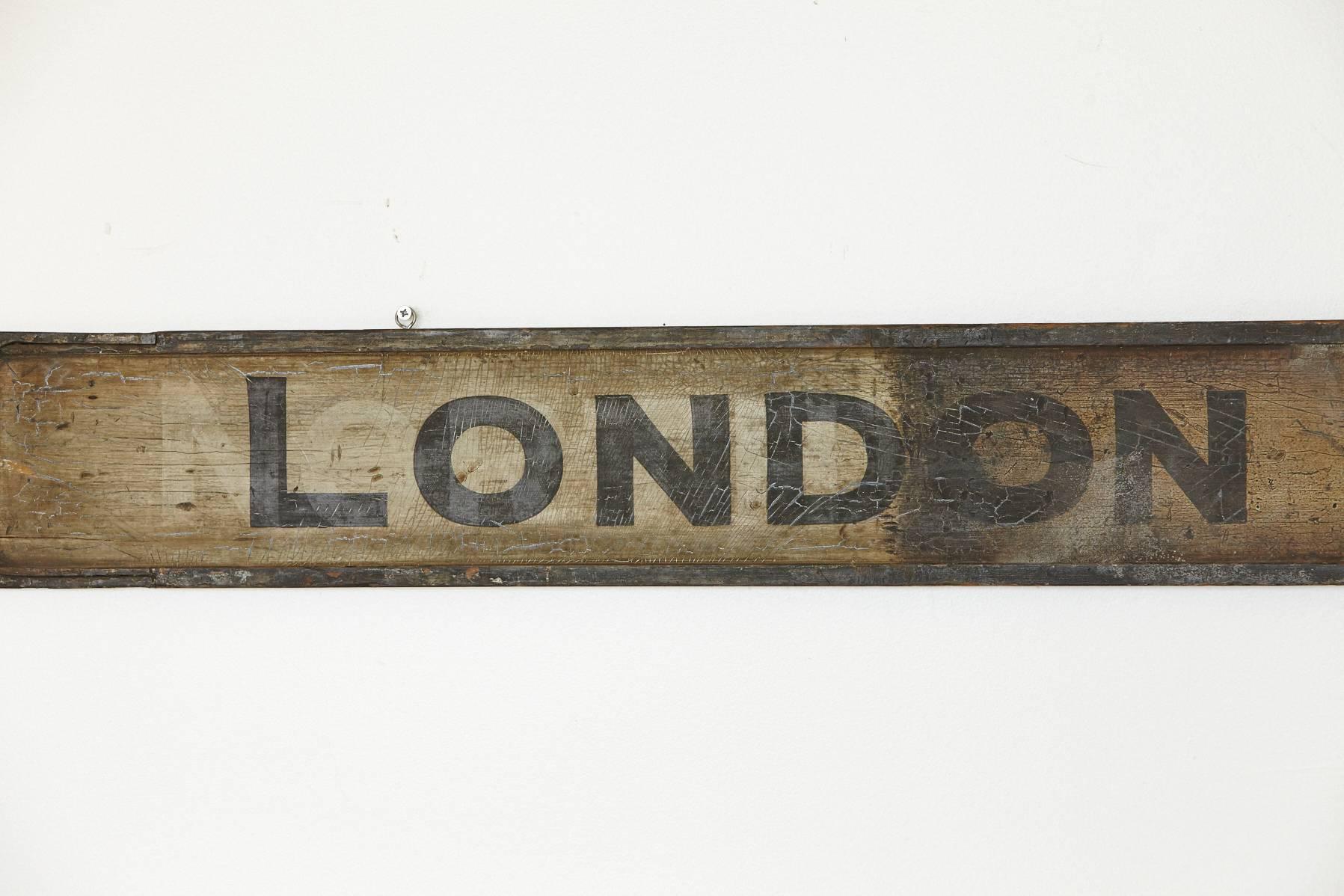 Industrial Original Antique Double-Sided Train Station Sign London Only
