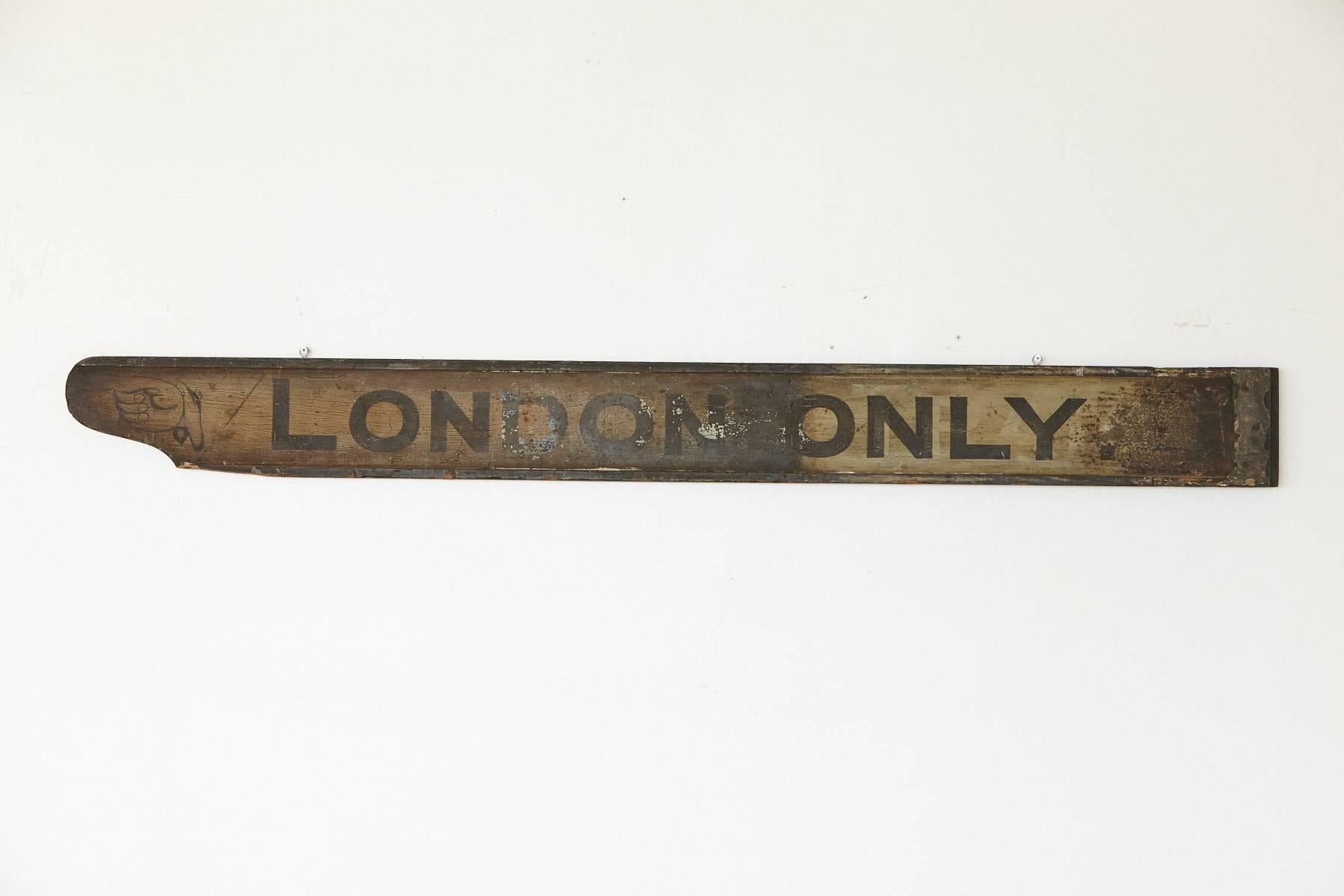 20th Century Original Antique Double-Sided Train Station Sign London Only