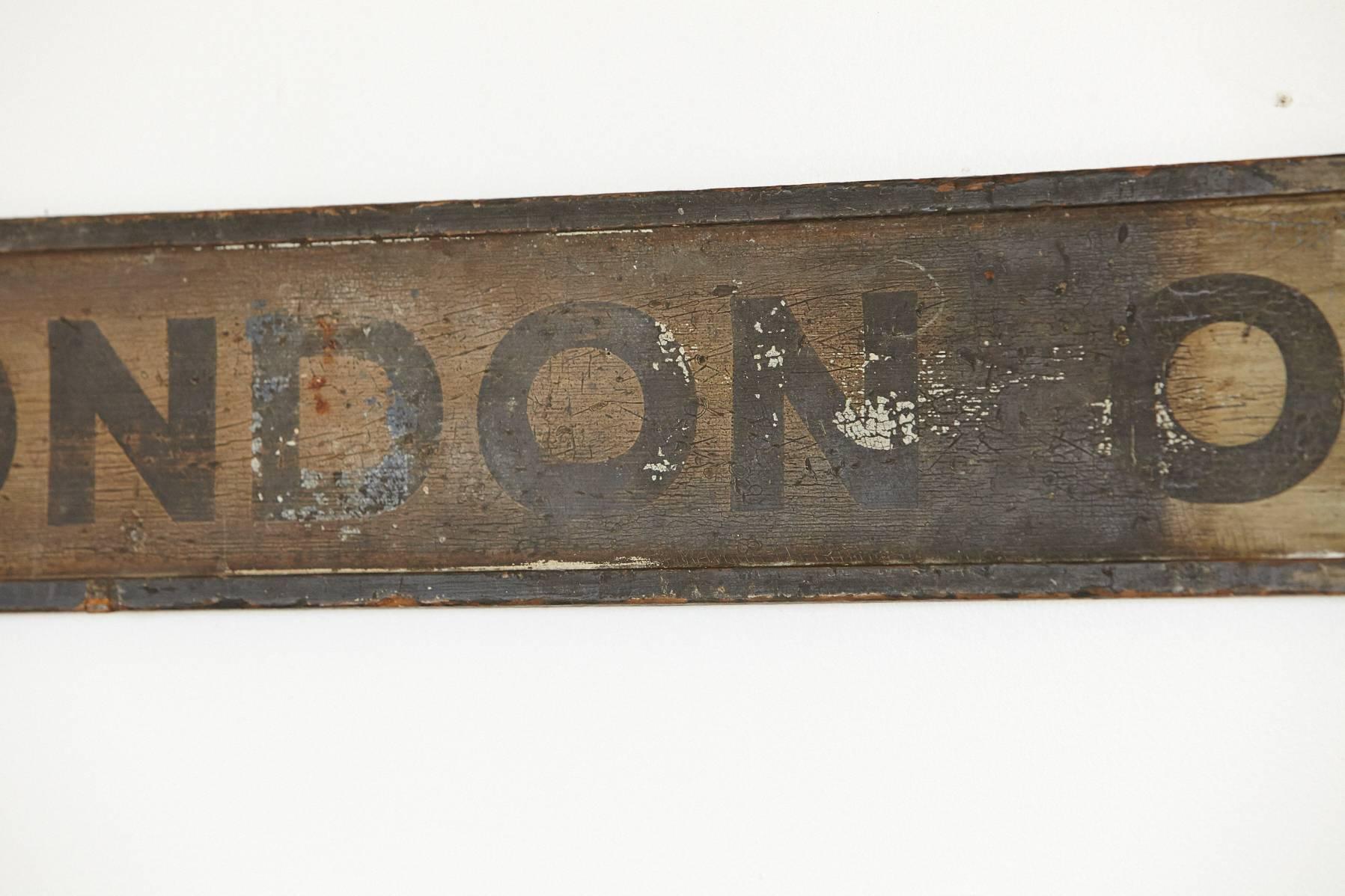 Original Antique Double-Sided Train Station Sign London Only 1