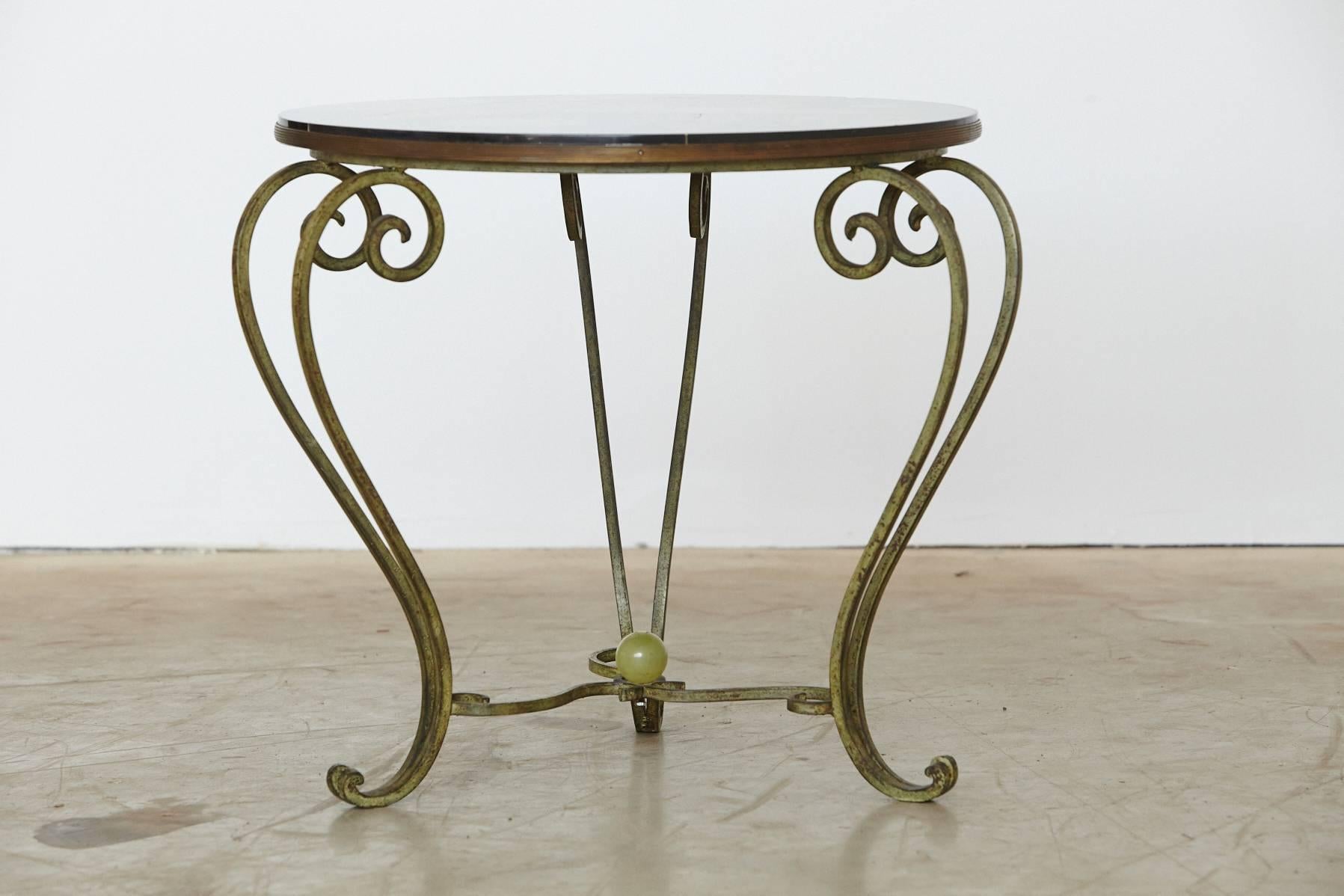 black wrought iron side table