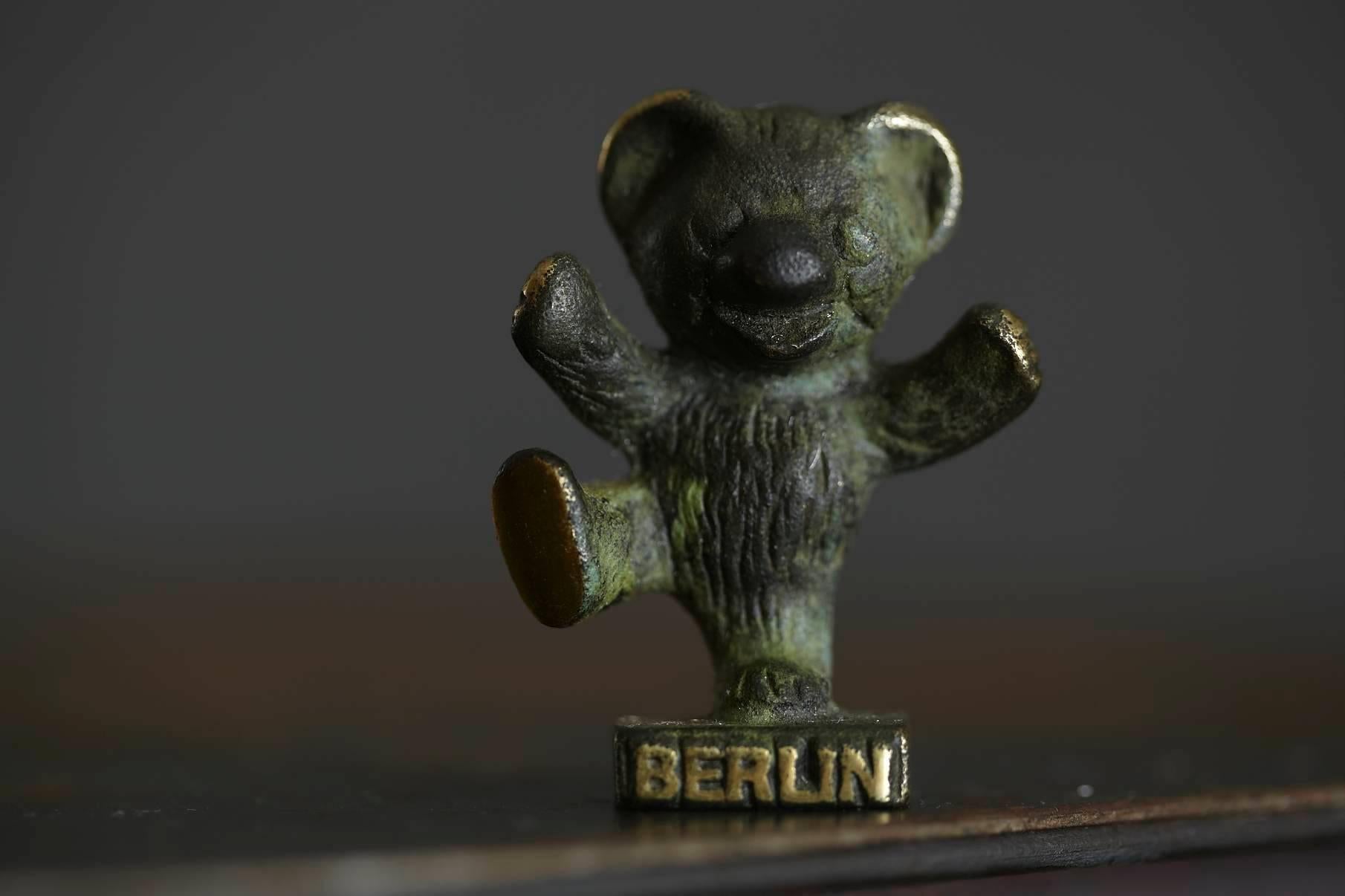 Mid-Century Modern Brass Berlin Bear Figurine in the Style of Walter Bosse