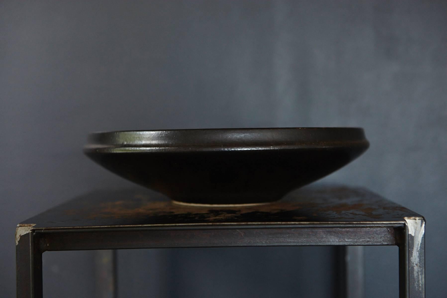 Mid-20th Century Blue and Grey Ceramic Bowl from Germany with Raymor Sticker