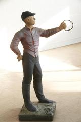 1910 Conors Mack Co. Concrete and Detailed Lawn Jockey with Distressed Patina