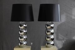 Pair of George Kovacs Stacked Chrome Ball Table Lamps