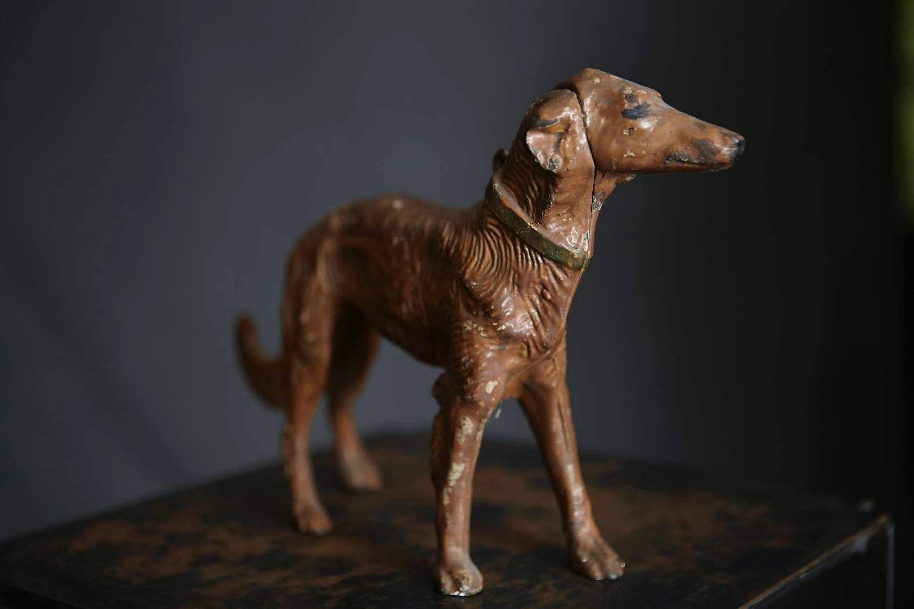 Art Nouveau Cast Iron Decorative Object or Doorstop Depicting a Hunting Dog In Good Condition In Pau, FR