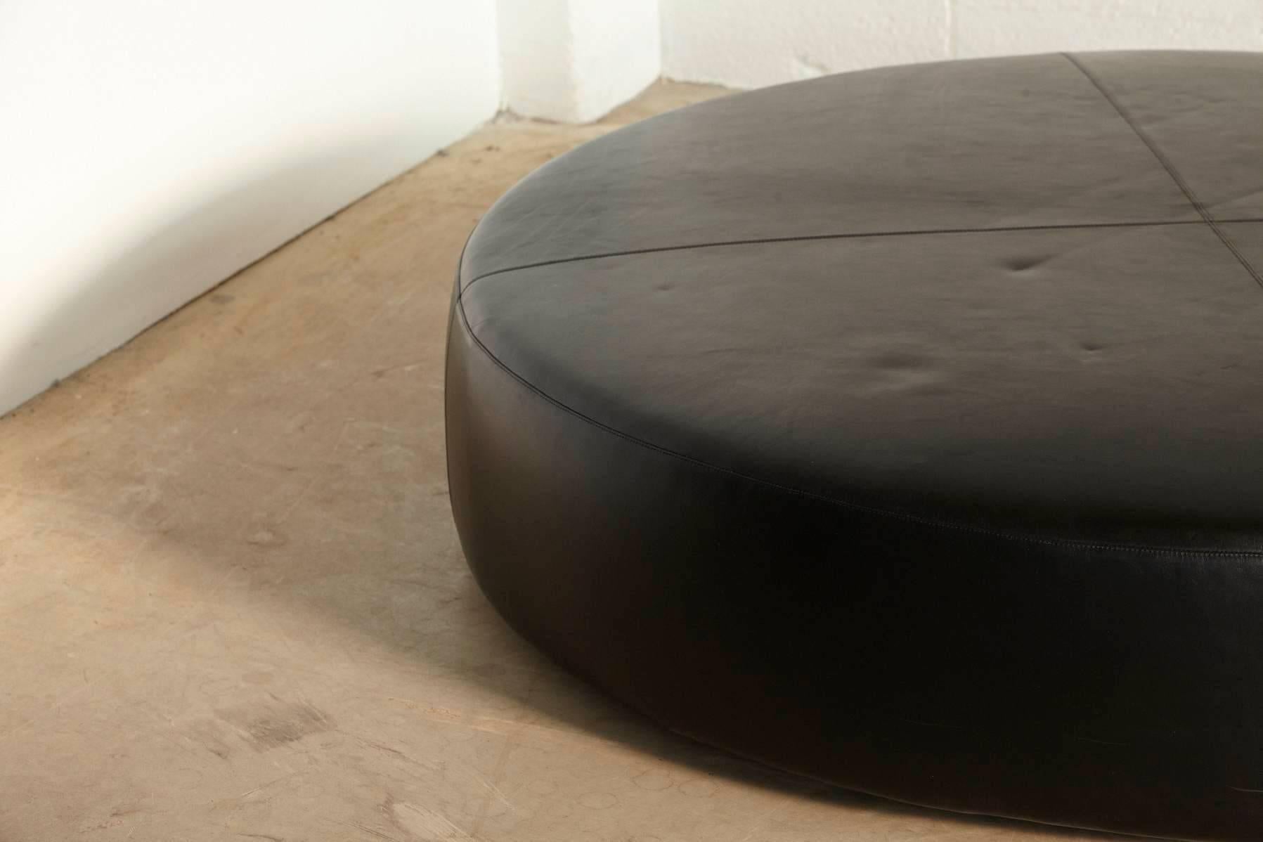 large round leather ottoman coffee table