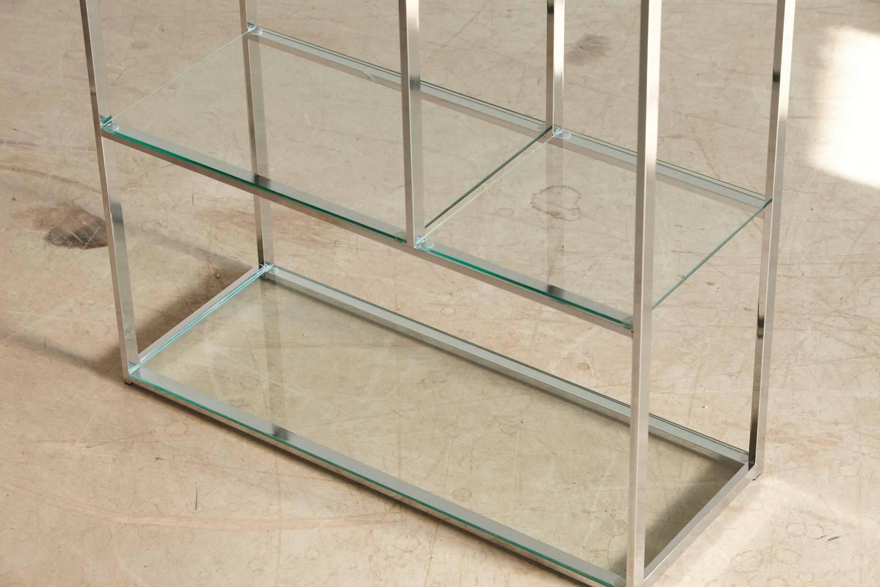Late 20th Century Chrome and Glass Etagere in the Style of Milo Baughman