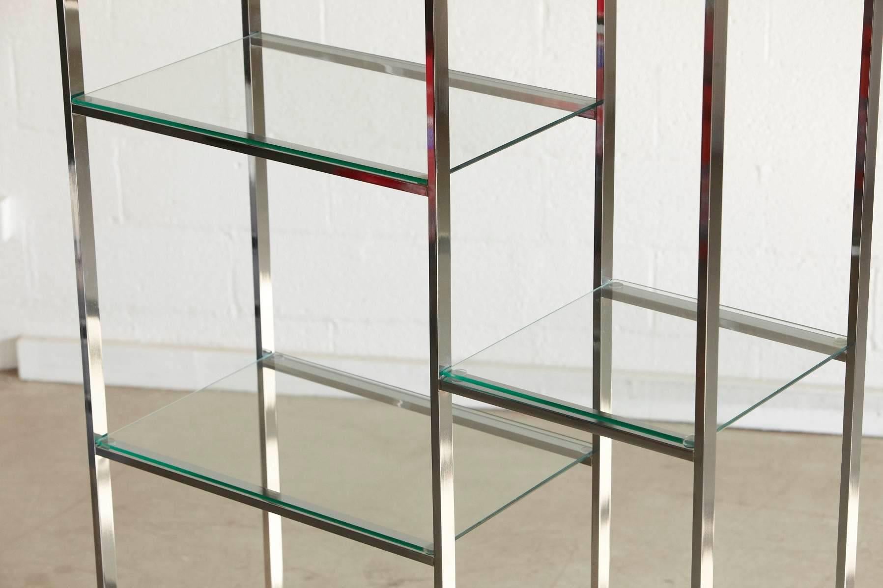 Chrome and Glass Etagere in the Style of Milo Baughman 1