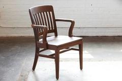 1920s Solid Oak Office Armchair by W.H. Gunlocke Chair Co