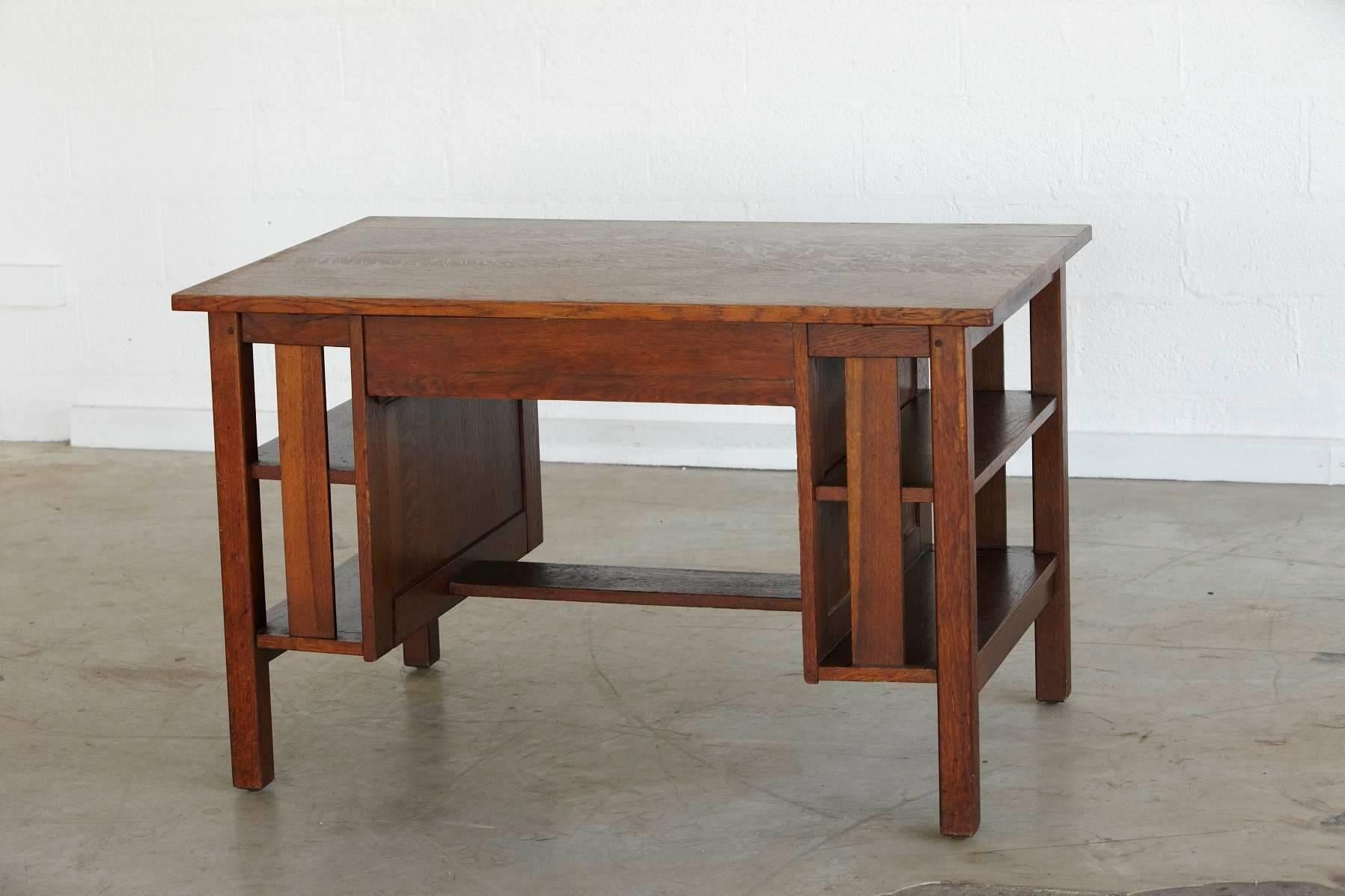 antique mission style library table