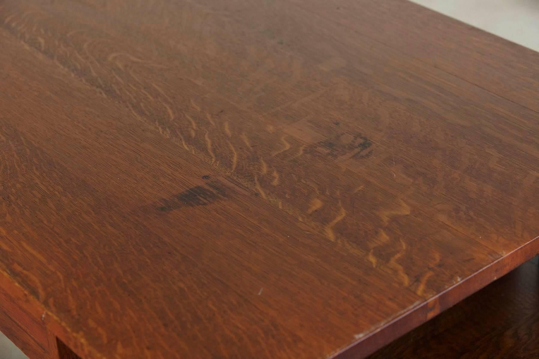 20th Century Arts & Crafts Mission Style Oak Library Table 2 from the Estate of José Ferrer