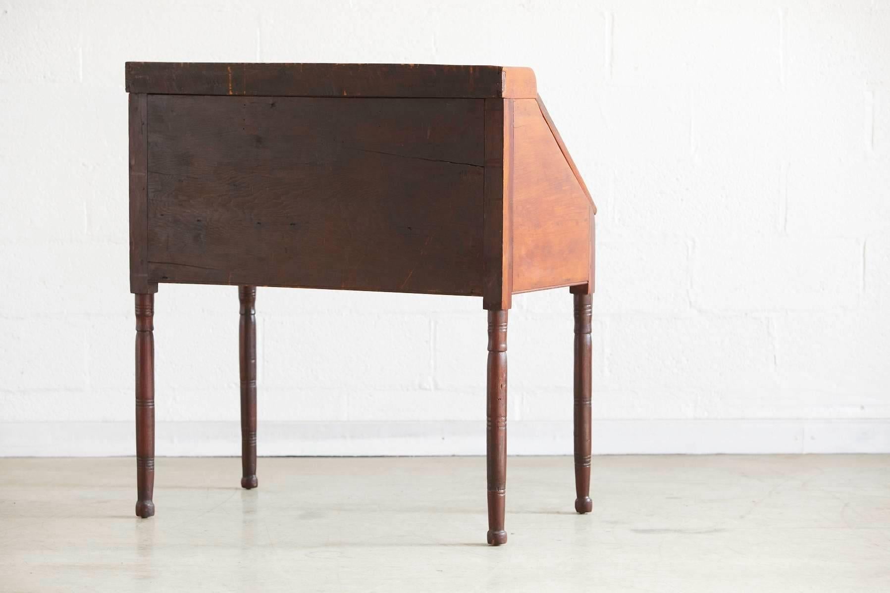 Mid-19th Century Antique Pine Drop-Leaf Secretary or Desk