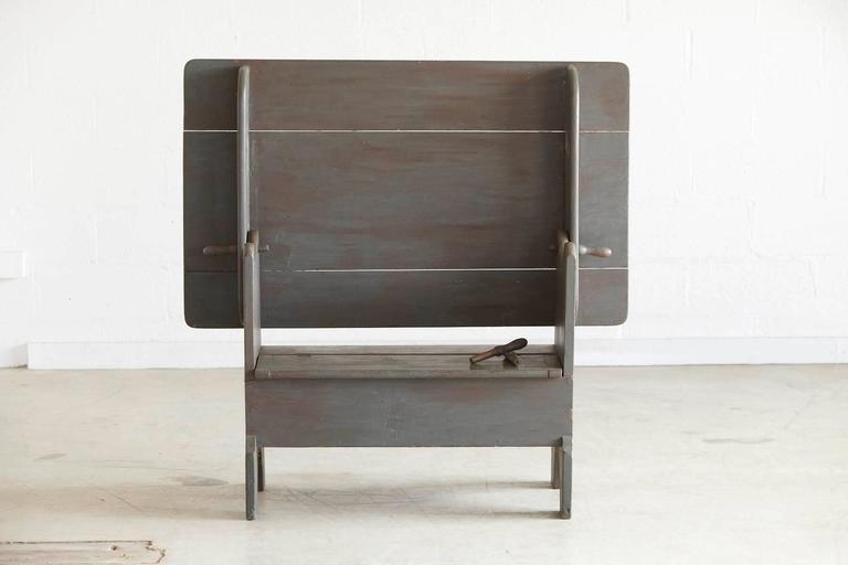 Painted Antique Pine Tilt-Top Table into Bench at 1stDibs