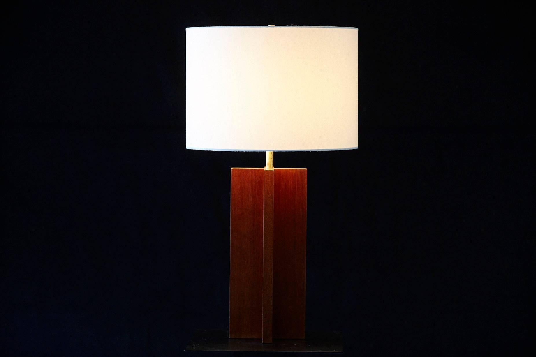 Mid-Century Modern Mid Century Modern Solid Oak Table Lamp, 1960s For Sale