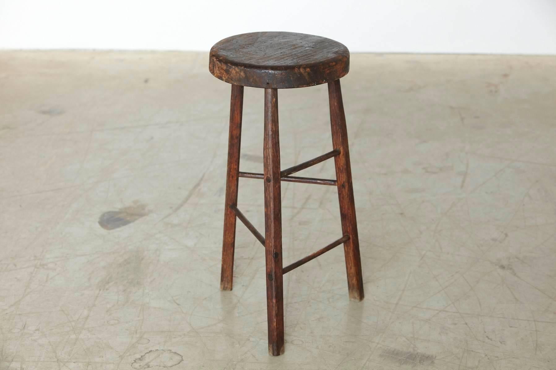 rustic 3 legged stool