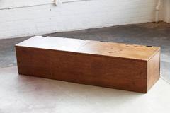 Early 20th Century Large Oak Trunk or Tool Box