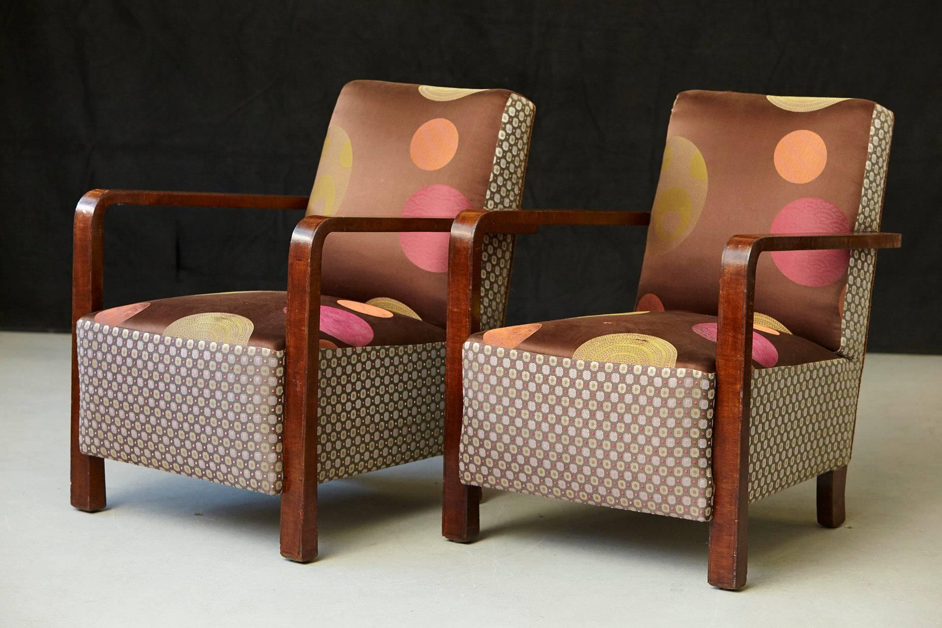 Pair of Argentinian Art Deco Lounge Chairs, Buenos Aires, ca 1930s (Art déco)