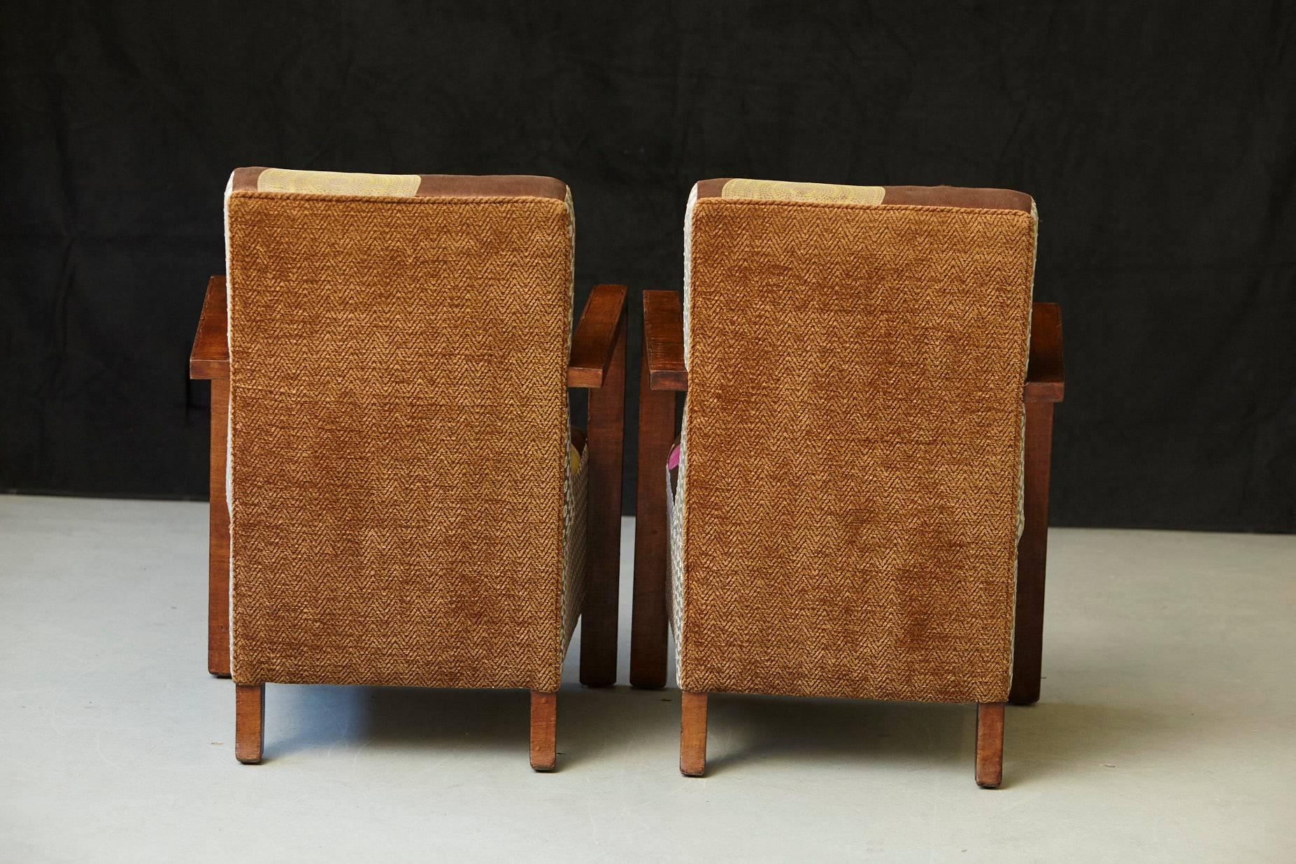 Pair of Argentinian Art Deco Lounge Chairs, Buenos Aires, ca 1930s In Good Condition In Pau, FR