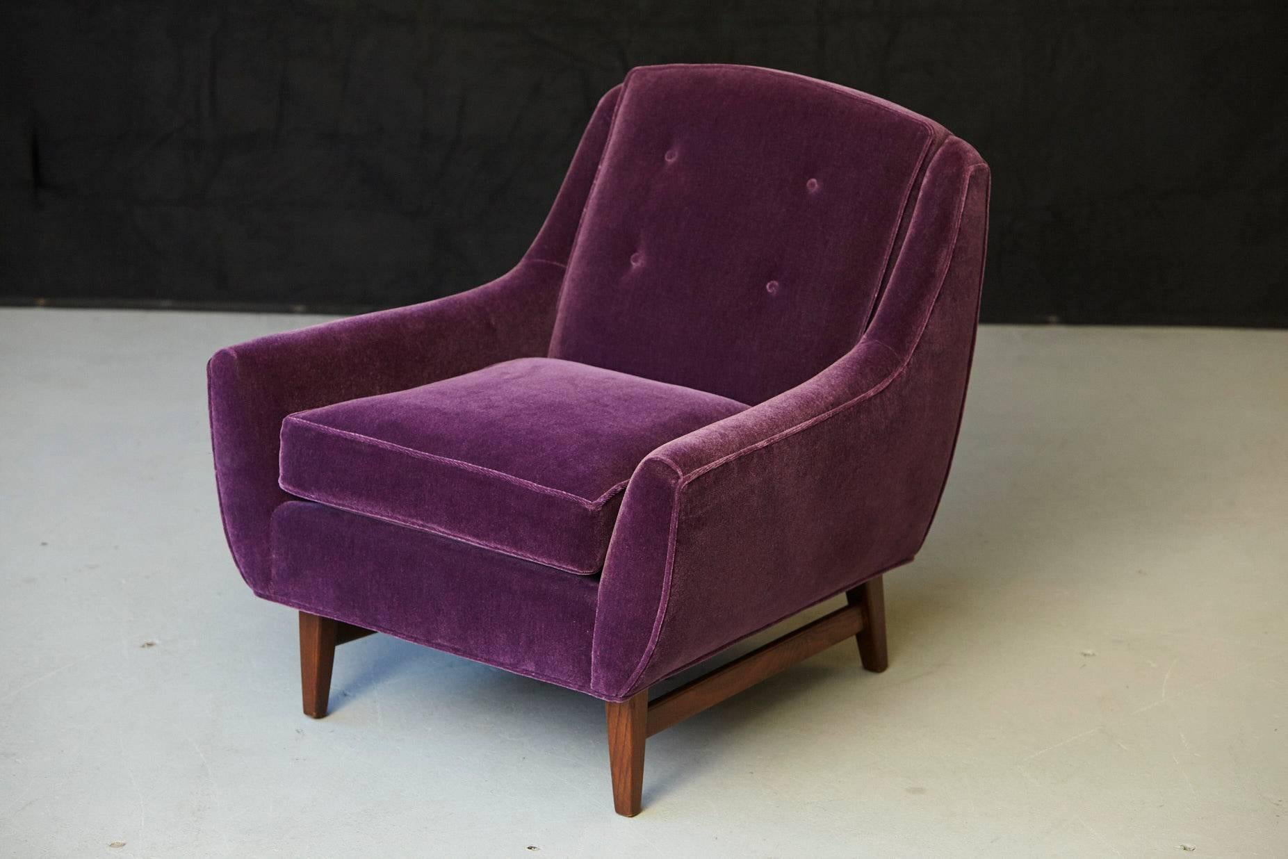 purple chair and ottoman