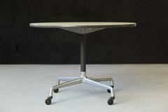 Eames Aluminum Group Round Side Table on Casters for Herman Miller