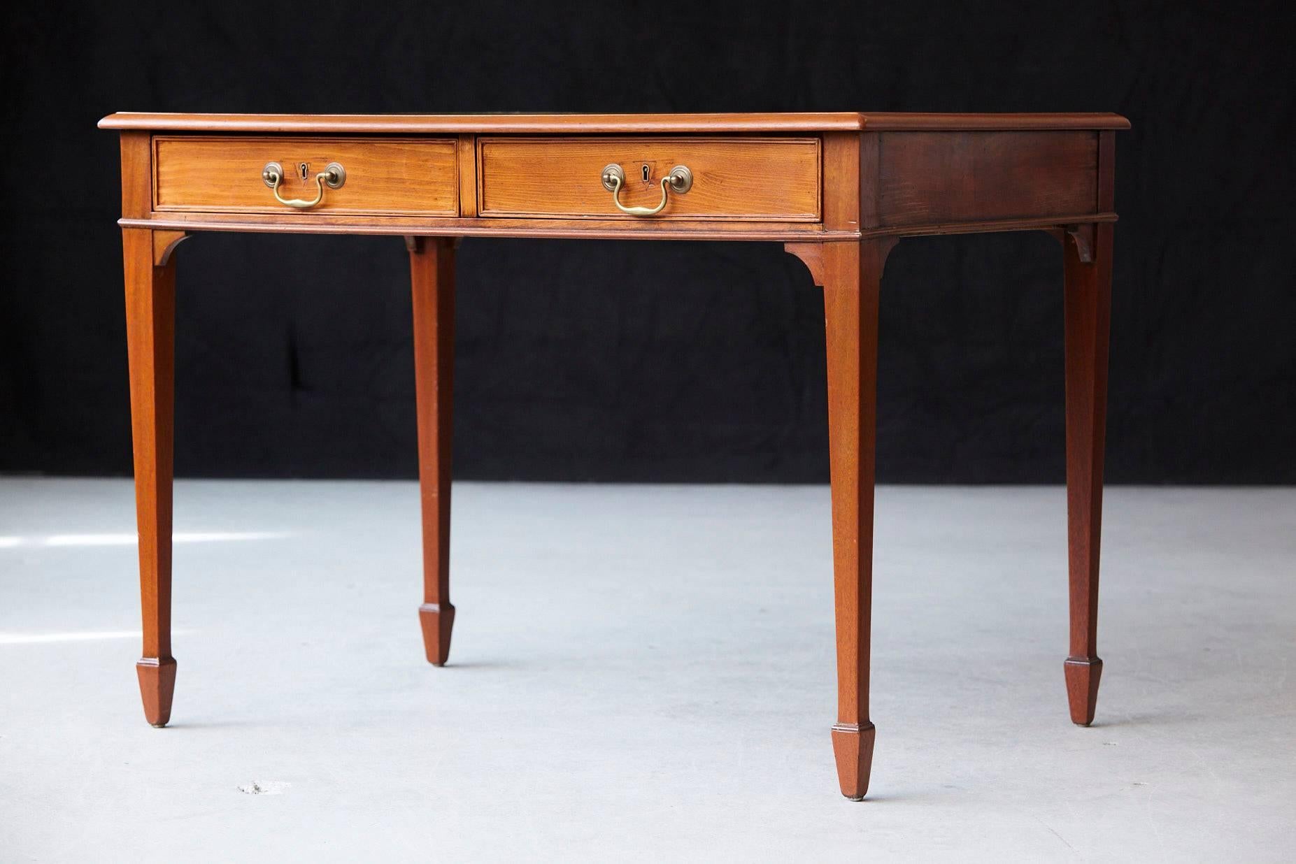 French Neoclassical Style Walnut Leather Top Desk 1