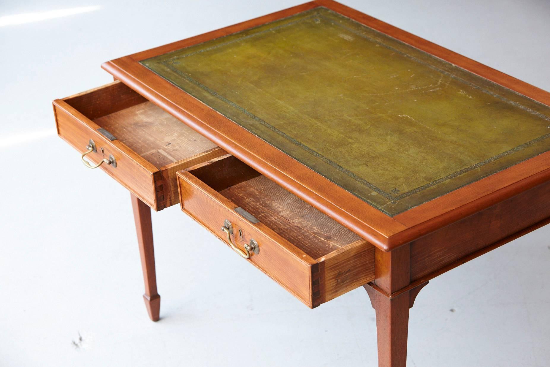 French Neoclassical Style Walnut Leather Top Desk 5