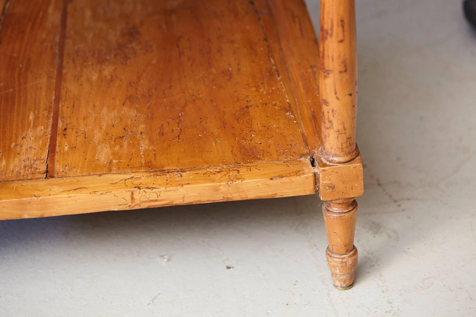 19th Century French Provincial Fruitwood Work Table with Marble Top and Inserts 4