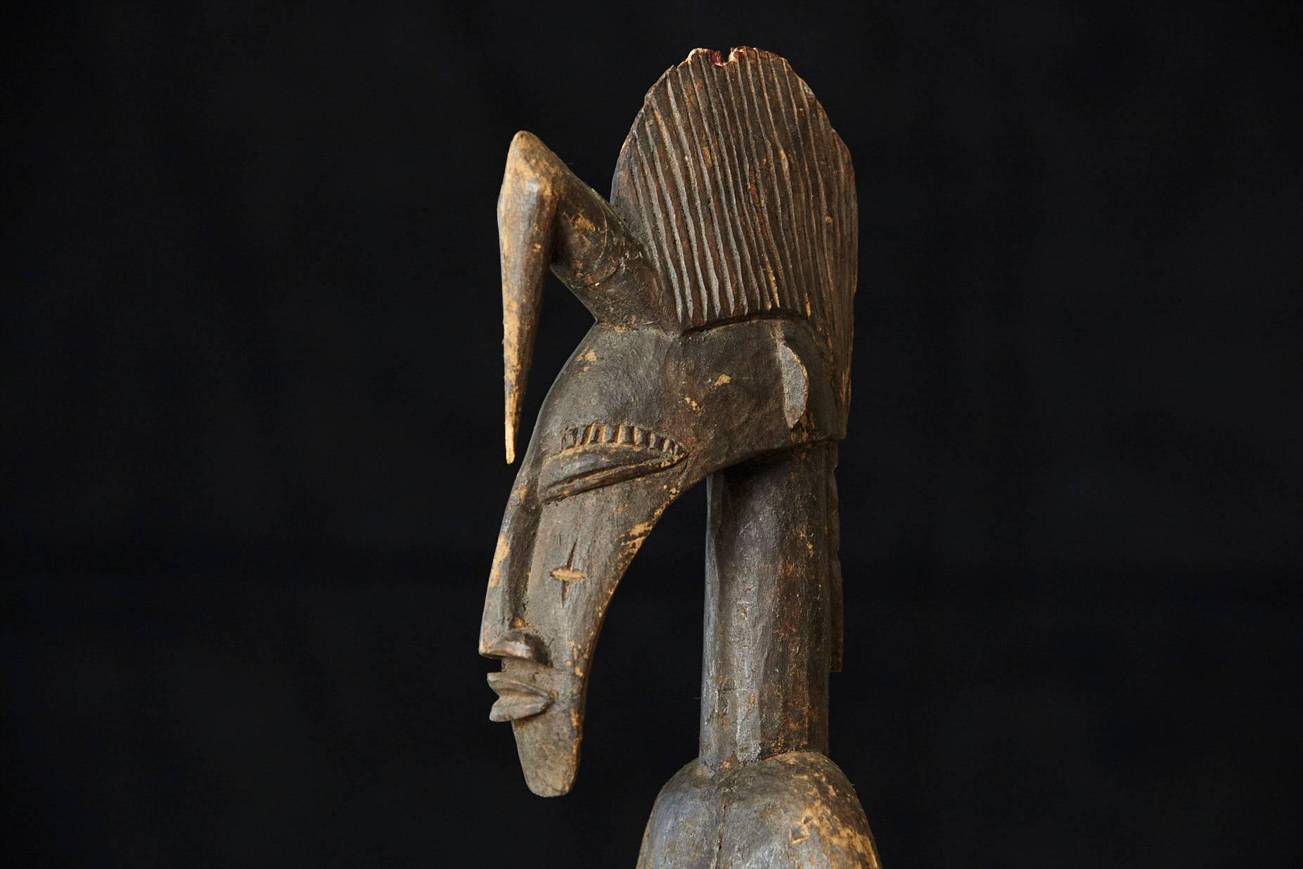 Burkinabe Carved African Wood Sculpture of a Woman
