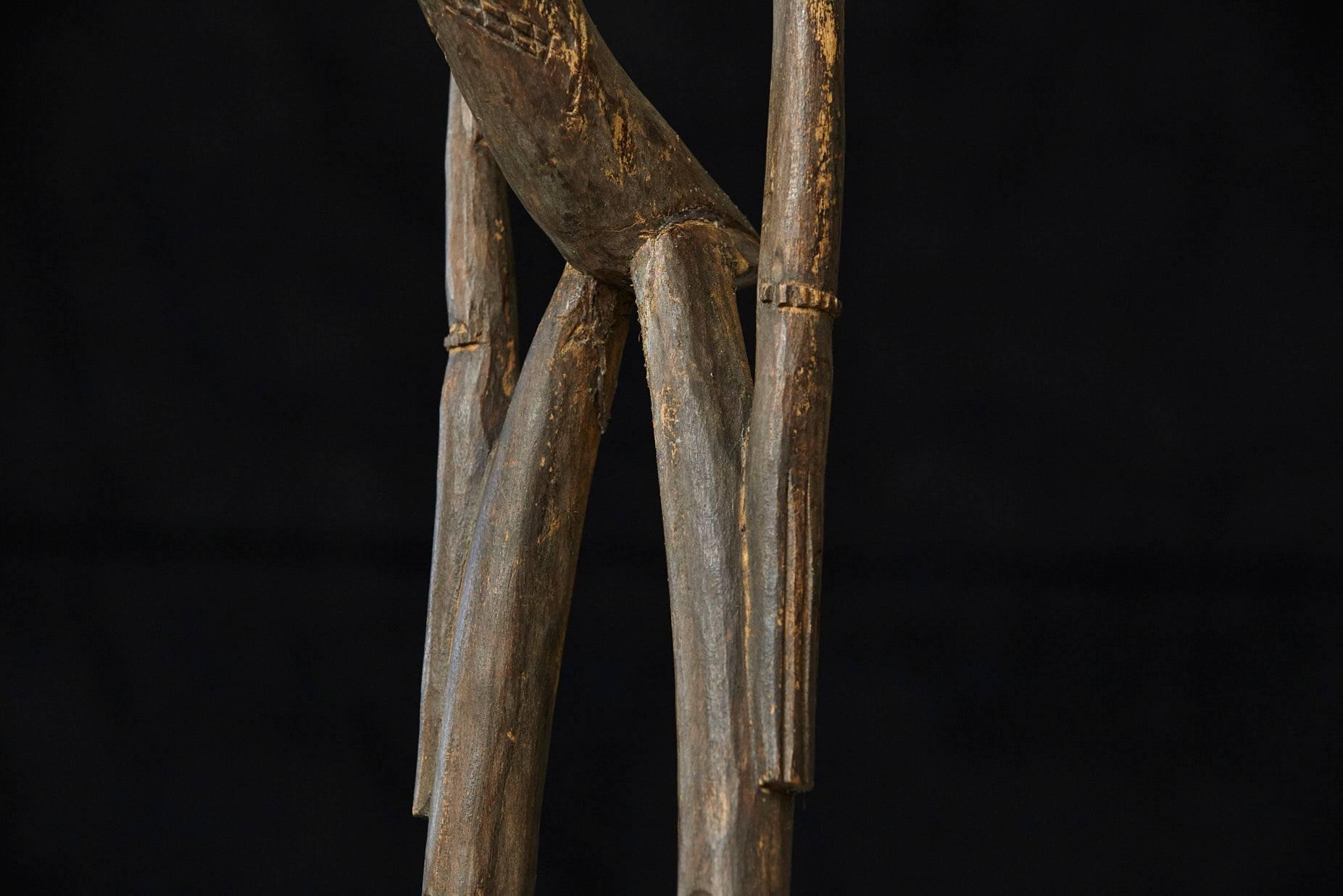 Mid-20th Century Carved African Wood Sculpture of a Woman