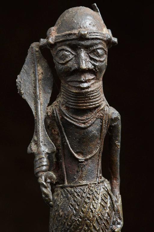 Pair of Benin Iron Warrior Statues For Sale at 1stdibs