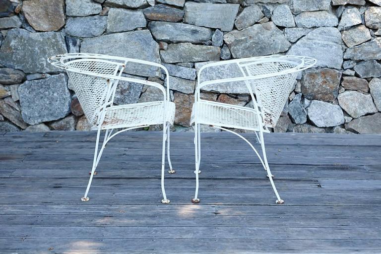 Mcm Salterini Style Iron Patio Set Six Chairs Loveseat And Dining Table At 1stdibs