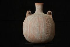 Jack Moulthrop - Huge Ceramic Native Inspired Vessel with Wood Handles, Signed
